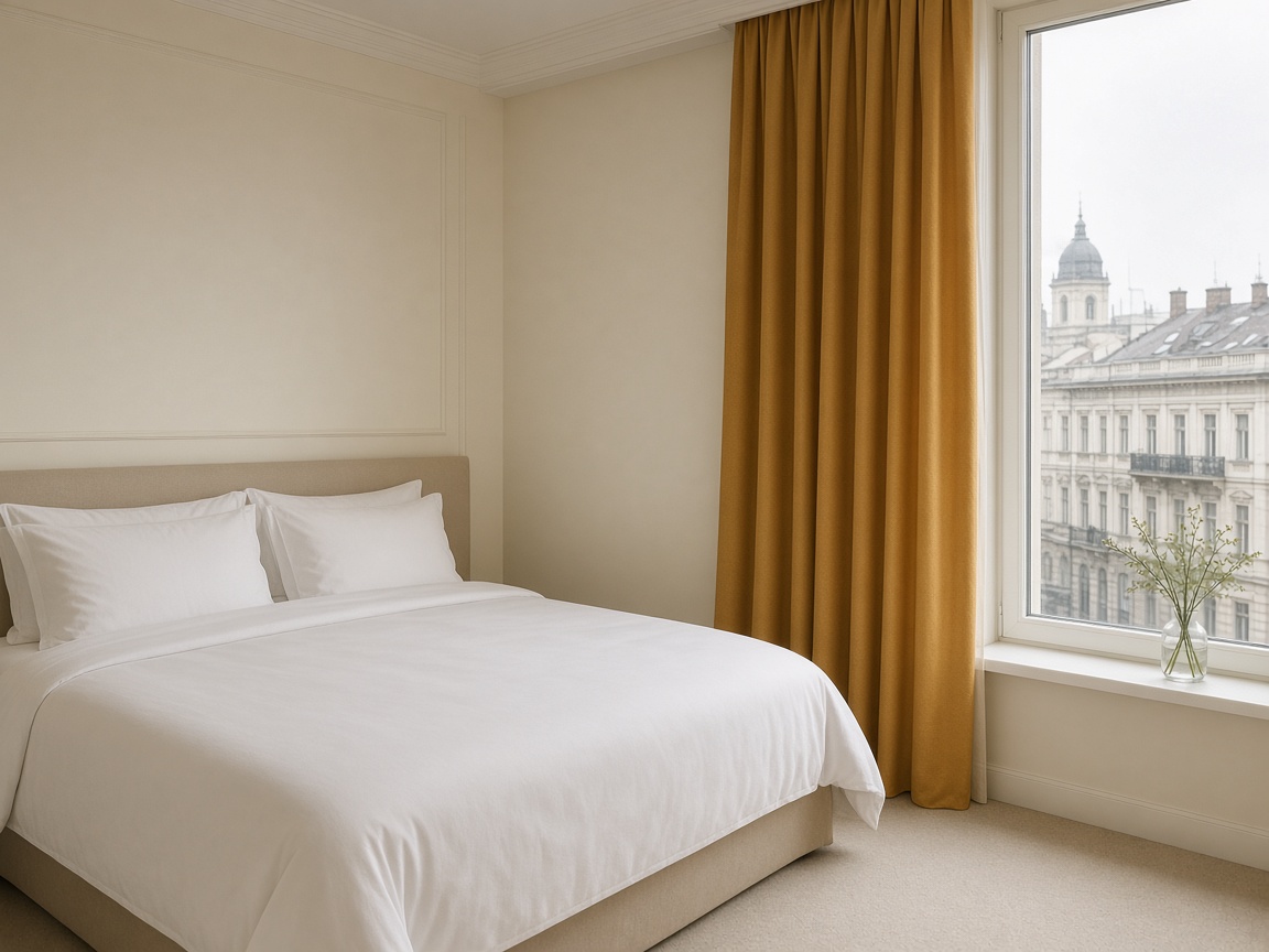Cream hotel room